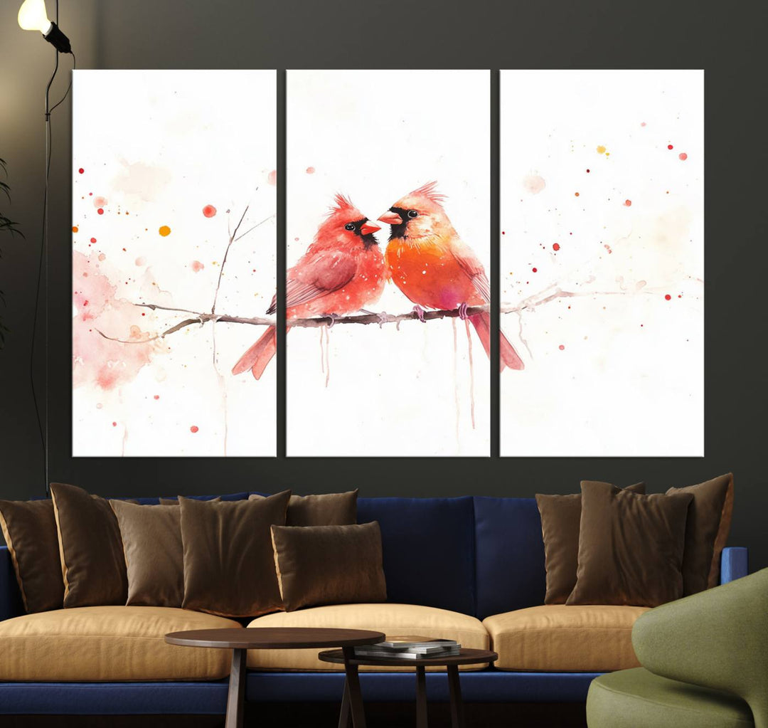 The Cardinal Bird Canvas Wall Art adds vibrant wildlife art to the wall.