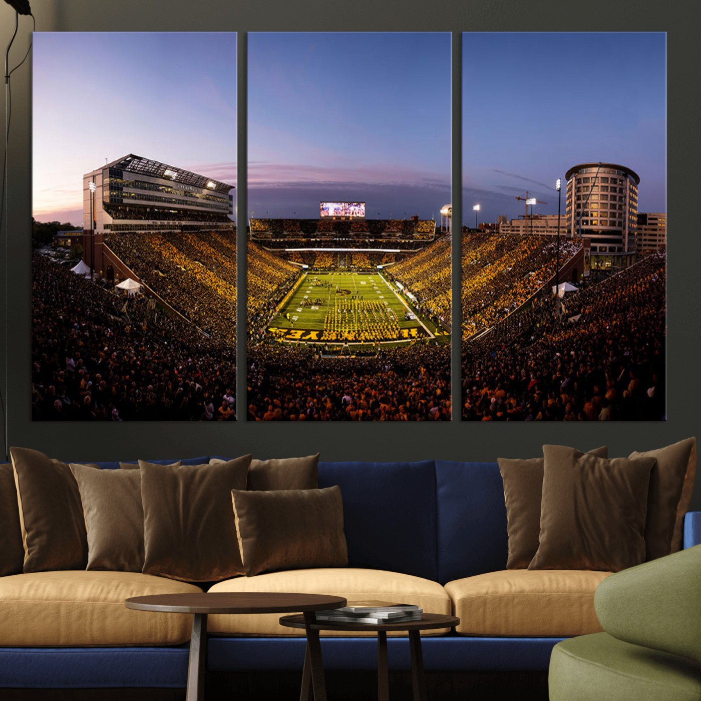 MGV-CV-48X32-3P - Iowa Hawkeyes Kinnick Stadium Wall Art Canvas Print, Framed Iowa Hawkeyes Kinnick Stadium Canvas