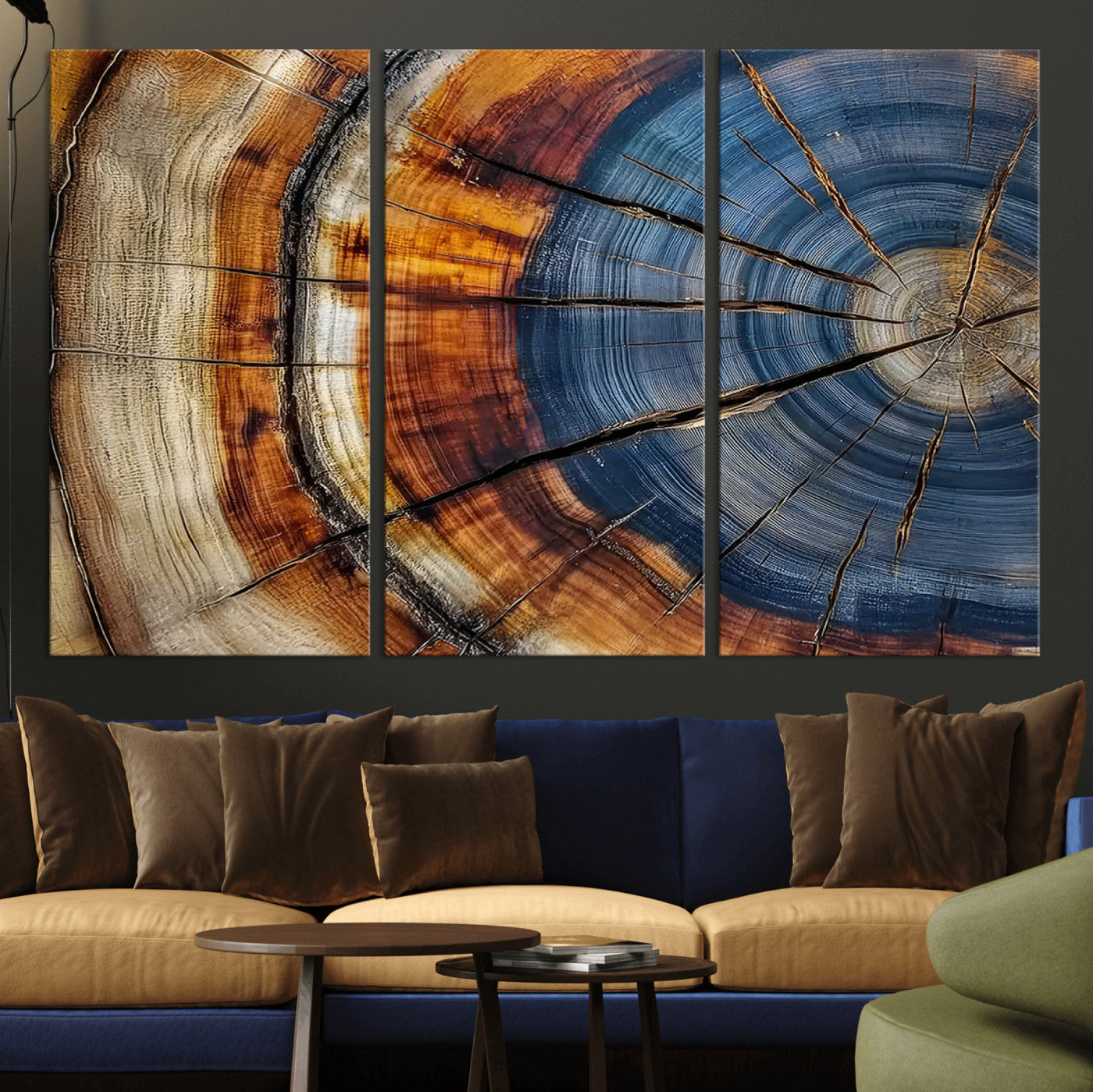 18032999-MGV-CV-30X20-Wood Grain Canvas Wall Art - Framed Abstract Tree Ring Framed Wall Art, Wood Grain Canvas Wall Decor, Minimalist Home Canvas Art