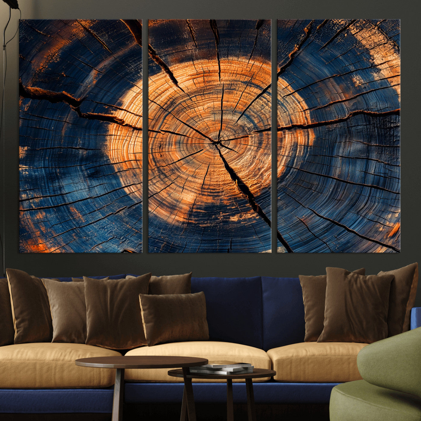 18975622-MGV-CV-36X24-Burnt Wood Wall Art Canvas Print – Framed Aged Timber Tree Artwork, Rustic Decor Perfect for Home, Office