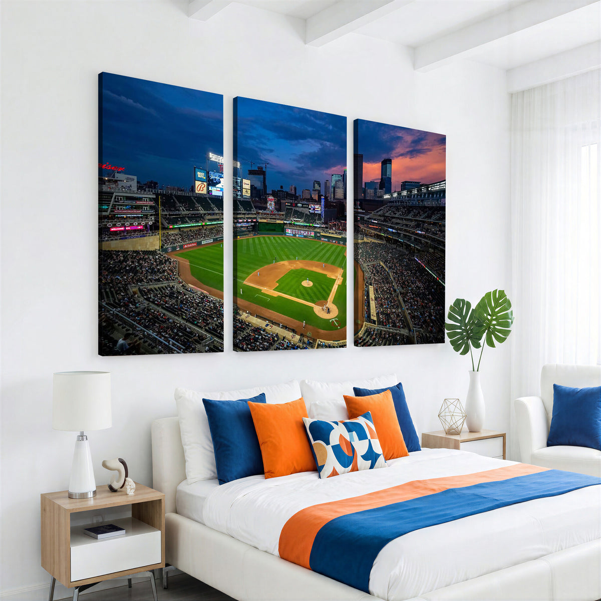 68222753-MGV-CV-36X24 - Target Field Wall Art Canvas Print, Baseball Stadium Scene