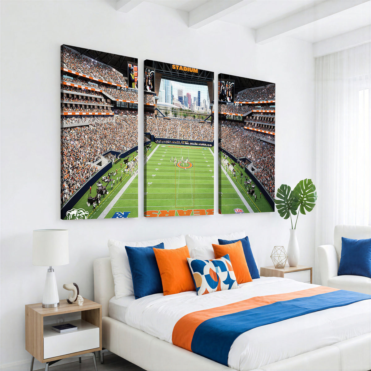 76935553-PAN-FL-20X10 - Chicago Bears Soldiers Field Wall Art Canvas Print, Home Office Wall Decor