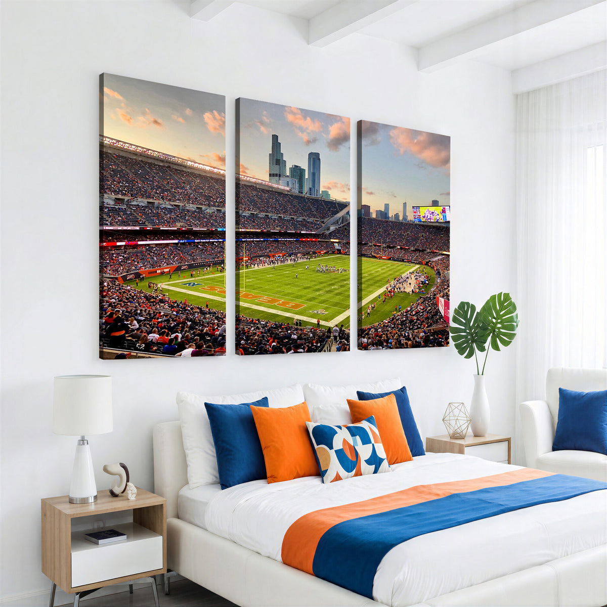55377093-PAN-FL-20X10 - Chicago Bears Soldiers Field Wall Art Canvas Print, Man Cave Wall Decor