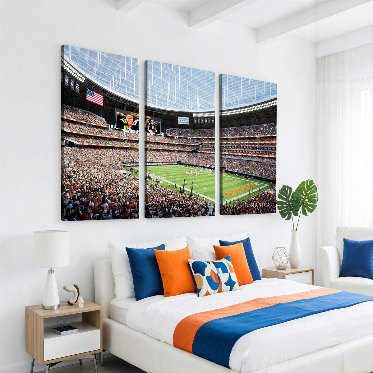 32530647-PAN-FL-20X10 - Chicago Bears Soldiers Field Wall Art Canvas Print, Framed and Ready to Hang
