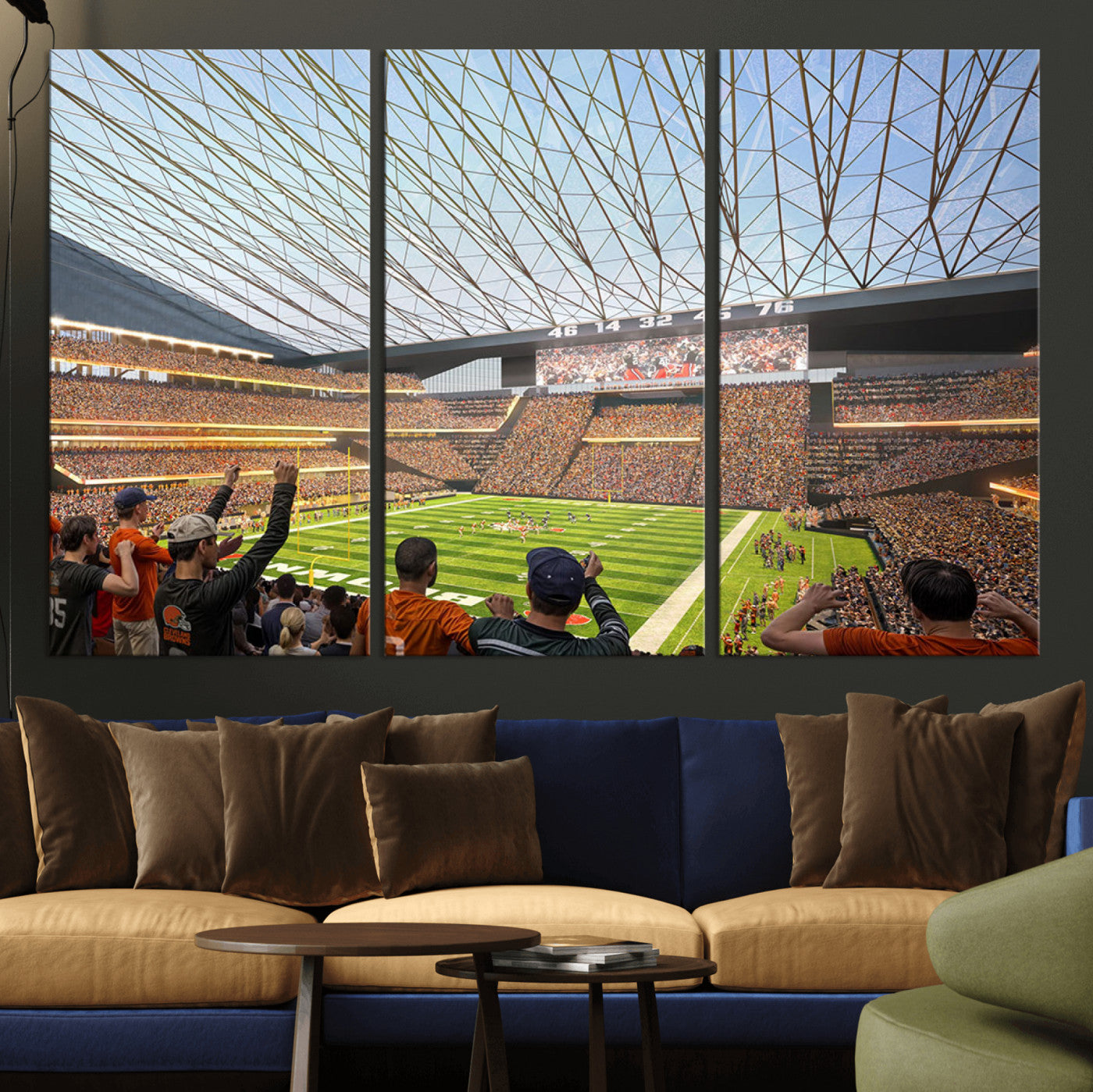 MGV-CV-48X32-3P - Cleveland Browns Stadium Wall Art - NFL Football Canvas Print