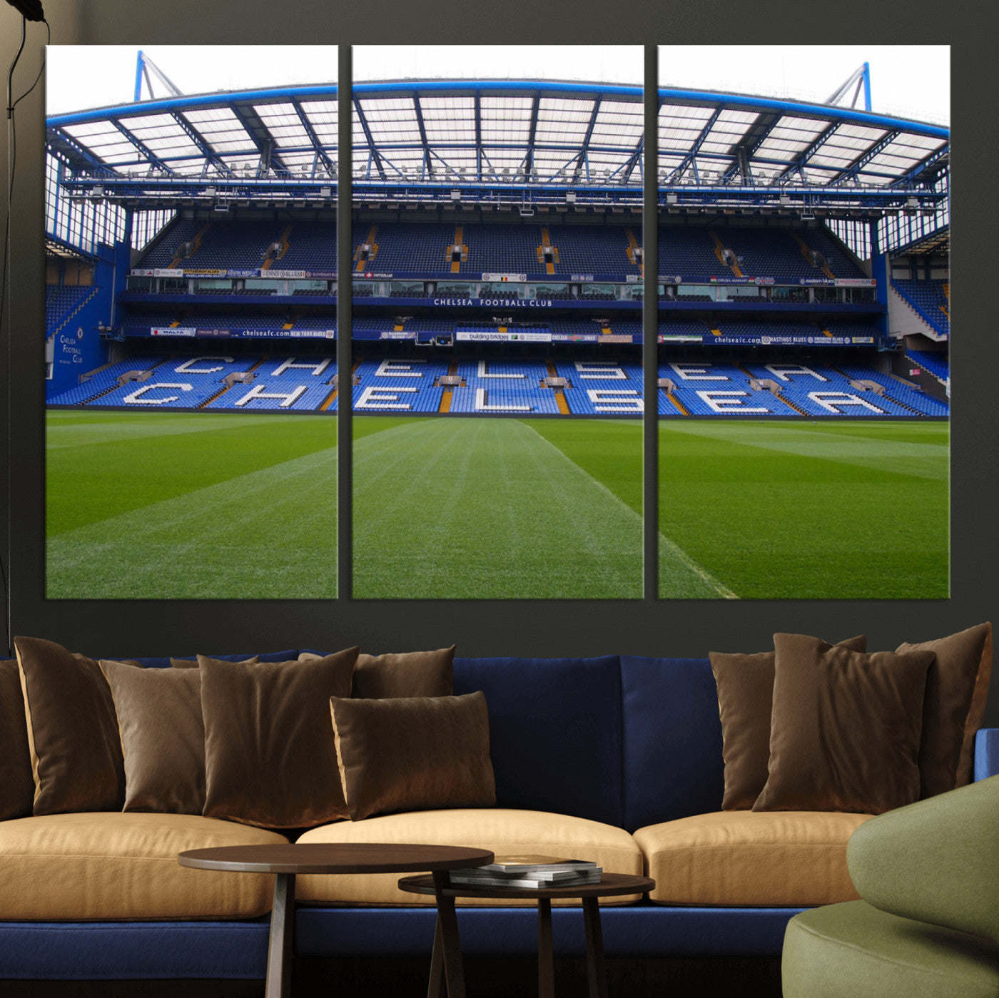 38616413CHELSA-MGV-CV-36X24-Stamford Bridge Chelsea Football Stadium Canvas Wall Art Print – Immersive Stadium Experience for Soccer Fans – Ready to Hang