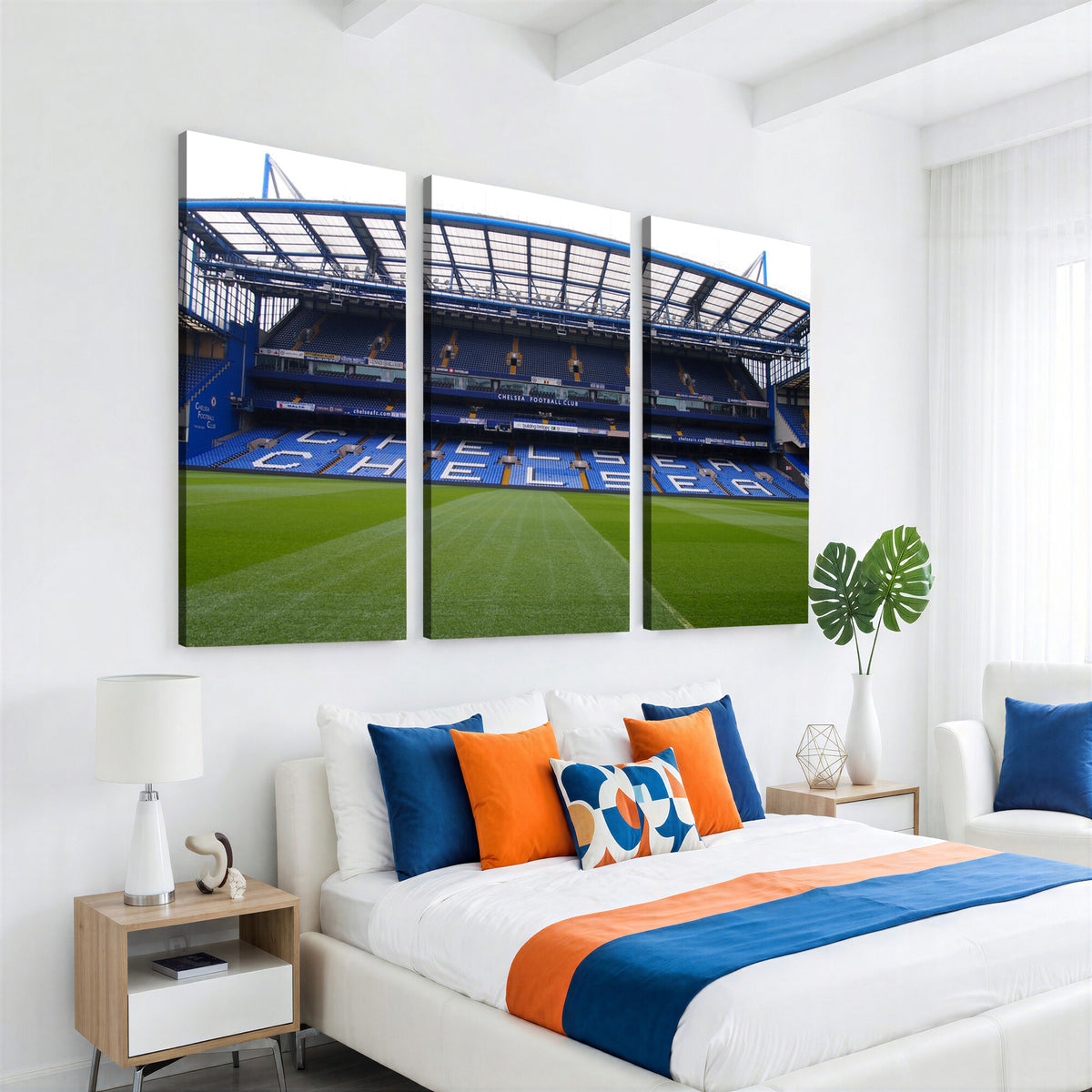 38616413CHELSA-MGV-CV-36X24 - Stamford Bridge Chelsea Football Stadium Canvas Wall Art