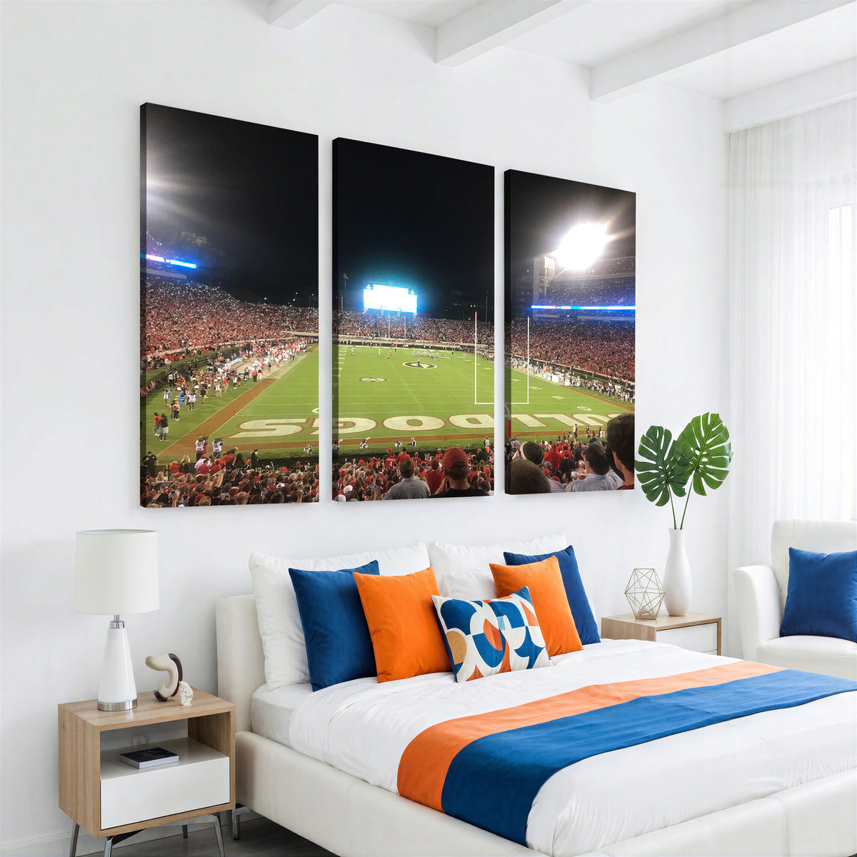 16230786-MGV-CV-36X24 - Dooley Stadium Wall Art, Sports Arena Panoramic Canvas Print, Modern Stadium Landscape Artwork for Home, Office