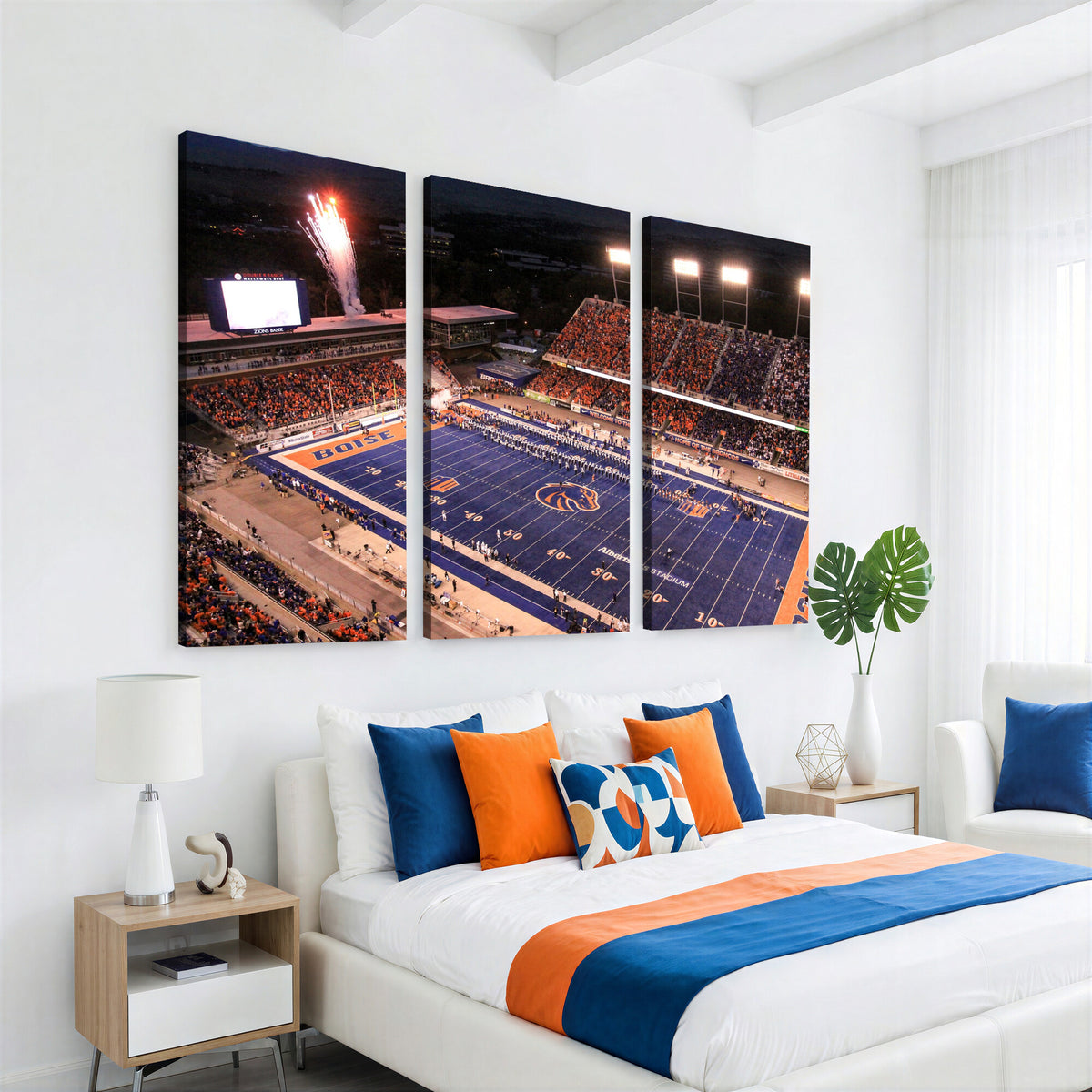 BS1001S-MGV-CV-36X24 - Boise State Broncos Albertsons Stadium Wall Art Canvas Print