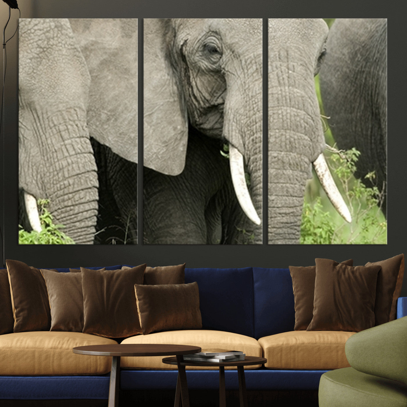 39051-MGV-CV-36X24-Wild Elephant Wall Art Canvas Print