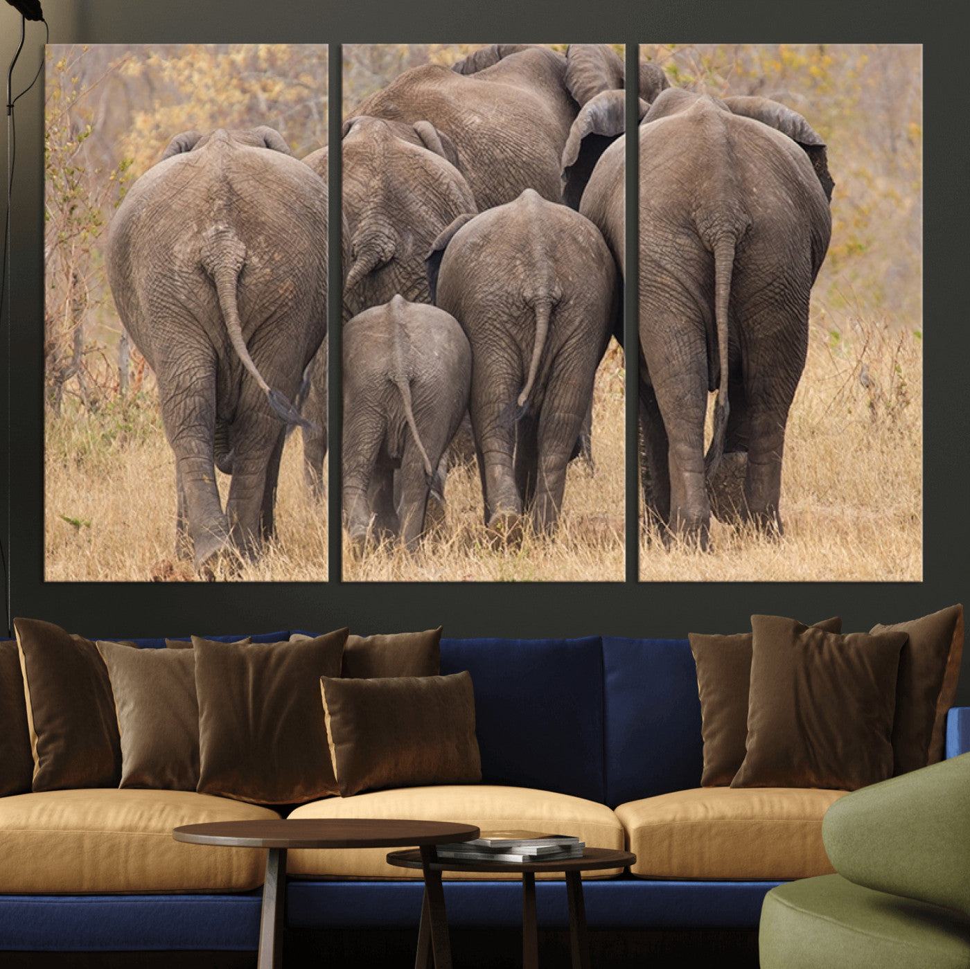 MGV-CV-48X32-3P - Wild Elephant Wall Art Canvas Print