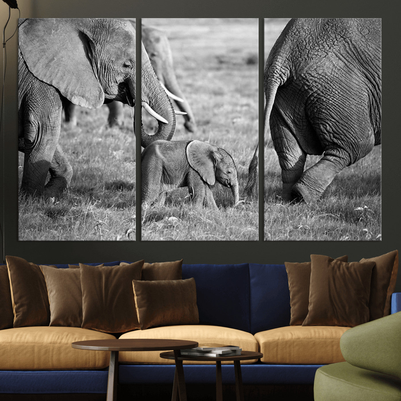 95787-MGV-CV-36X24-Wild Elephant Wall Art Canvas Print