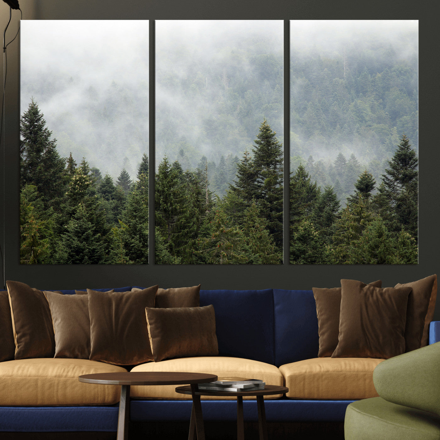37010054-MGV-CV-36X24 - Misty Mountain Forest Wall Art Canvas Print