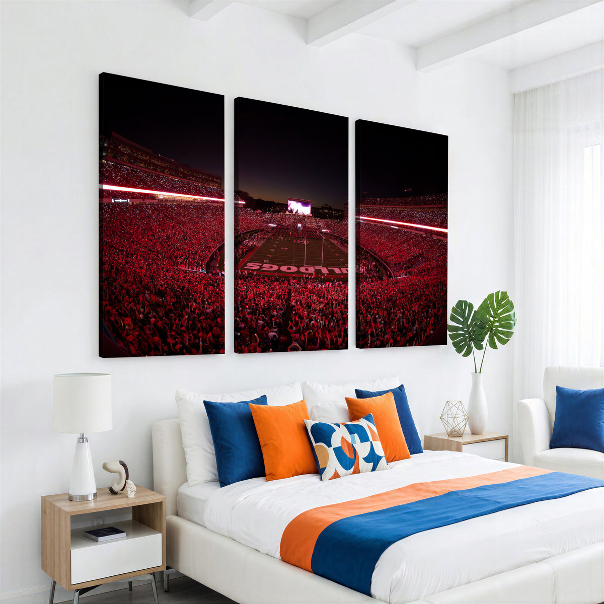 76277124-MGV-CV-36X24 - Sanford Stadium Wall Art Canvas Print – Georgia Bulldogs Football Artwork Print for Home, Office, and Sports Room Decor