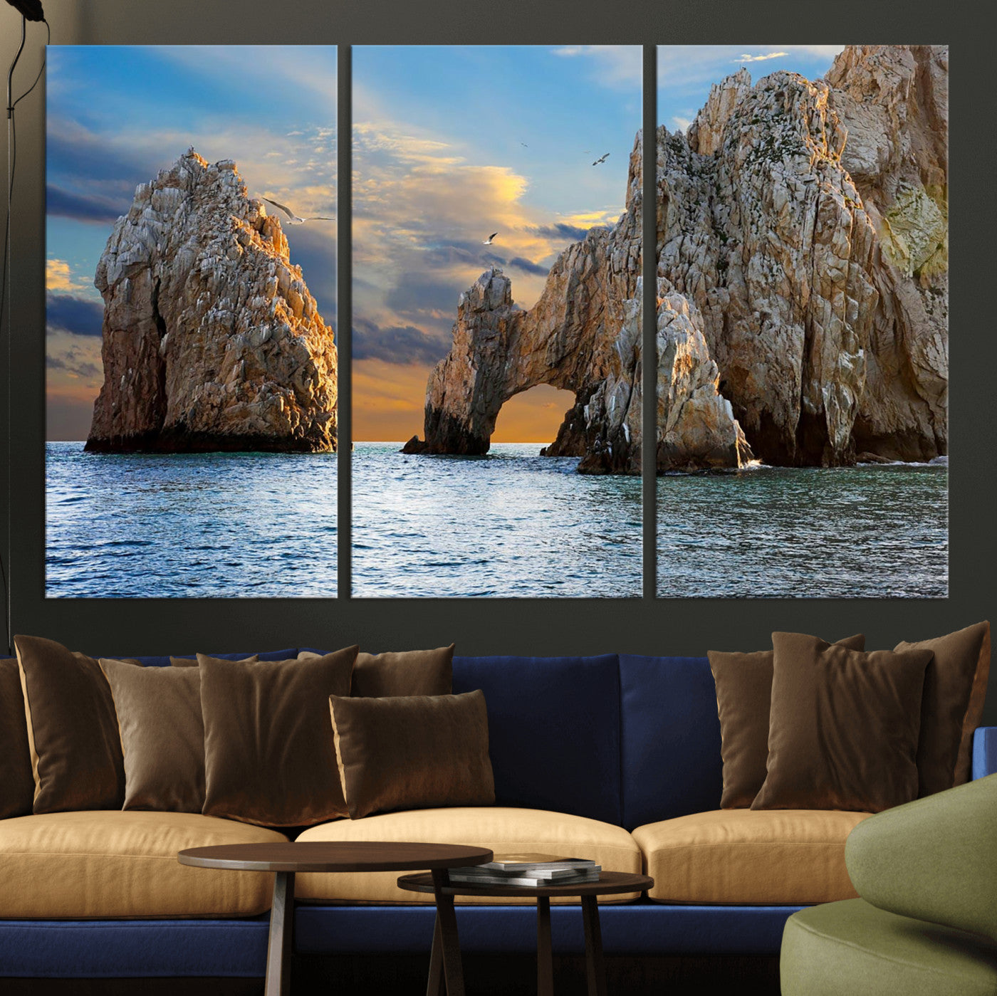 63505689-MGV-CV-36X24 - El Arco Cabo San Lucas Ocean Arch Wall Art Canvas Print, Baja California Rock Arch Seascape Canvas Print, Mexico Coastal Landmark Scenic Art Printing