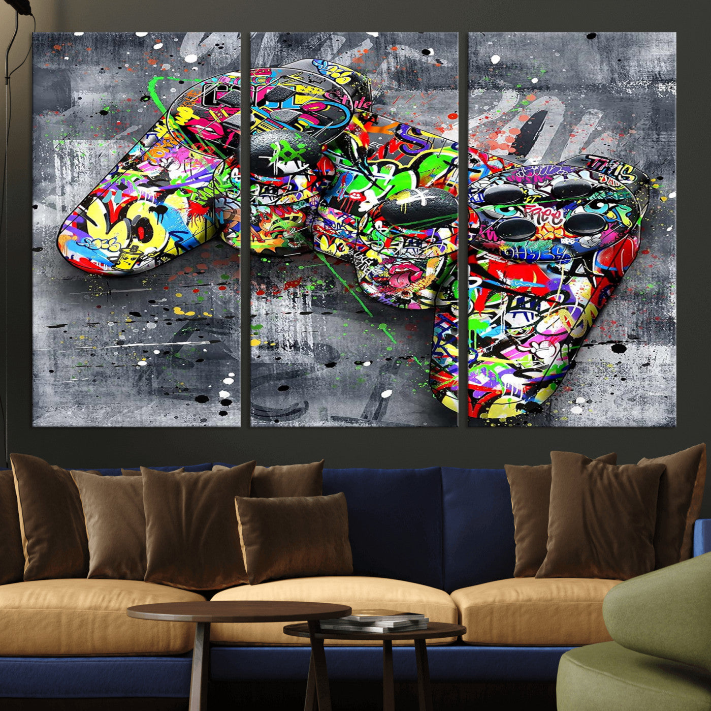 42929610-MGV-CV-36X24 - Graffiti Canvas Wall-Art For Bedroom - Gaming Wall Art For Teen Boys - Abstract Painting Pop Art Modern Home Wall Decor Ready to Hang