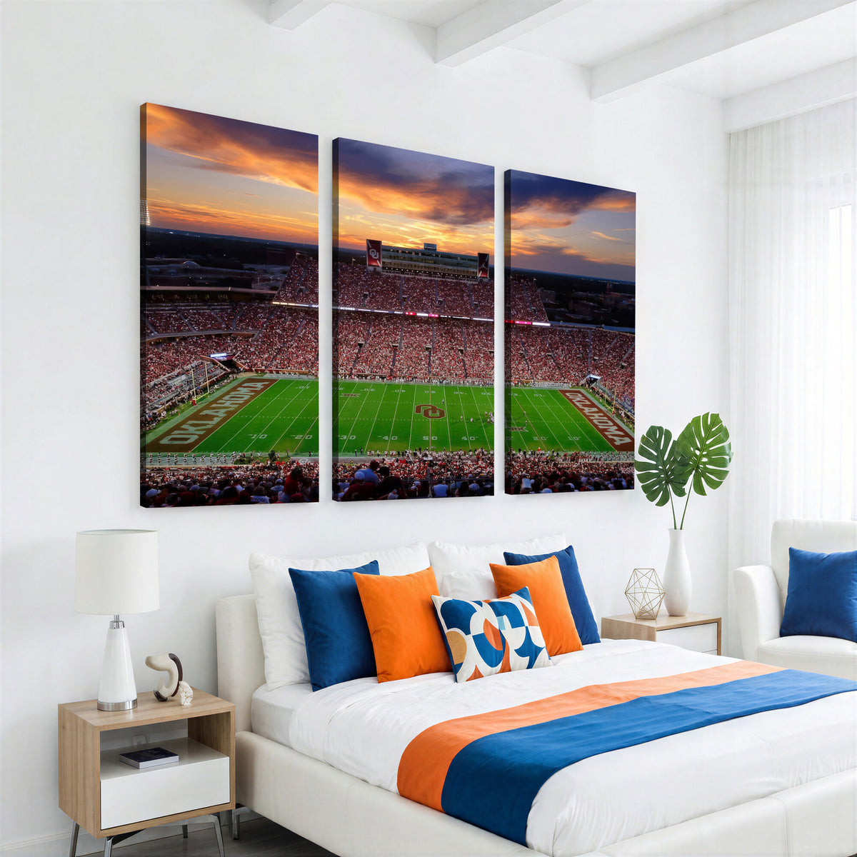 51457497-MGV-CV-36X24 - Oklahoma Sooners Stadium Wall Art Canvas Print, College Football Decor
