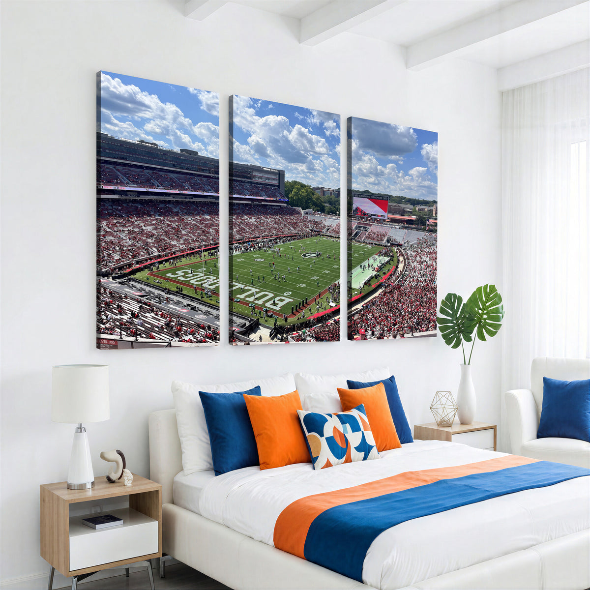 10665453-MGV-CV-36X24 - Georgia Bulldogs Stadium Wall Art Canvas Print, Sanford, Framed and Ready to Hang