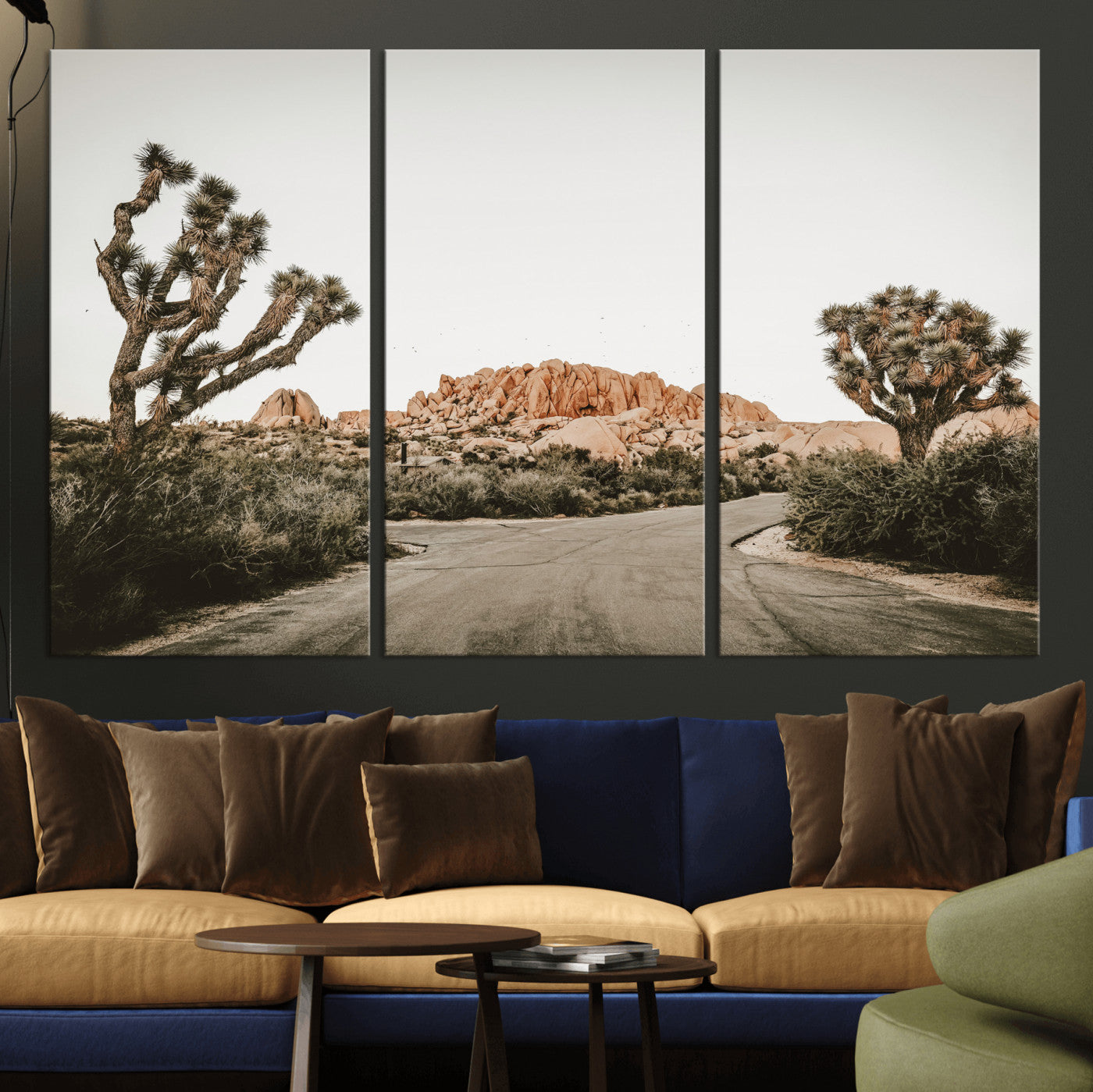 97248544-MGV-CV-36X24 - Joshua Tree Desert Wall Art Canvas Print, Minimal Southwestern Landscape Nature Wall Decor for Modern and Boho Interiors