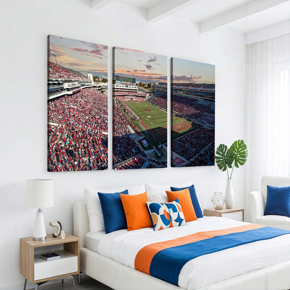 46571211-MGV-CV-36X24 - Donald W. Reynolds Razorback Stadium Wall Art Canvas Print – Arkansas Razorbacks Football Artwork for Home, Office, and Sports Room Decor