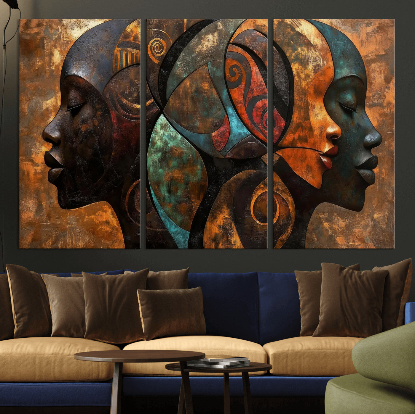 81517886-MGV-CV-36X24 - Abstract Afro American Women Wall Art Canvas Print