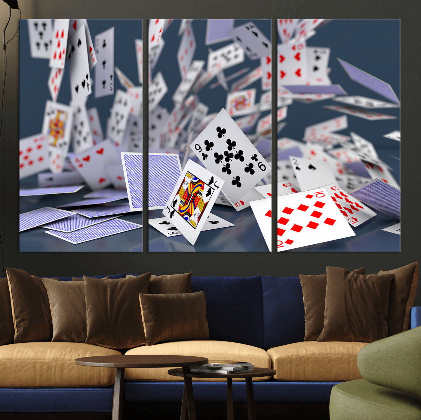 66392185-MGV-CV-36X24 - Playing Cards Canvas Wall Art | Casino Game Room Decor, Poker Decor Art