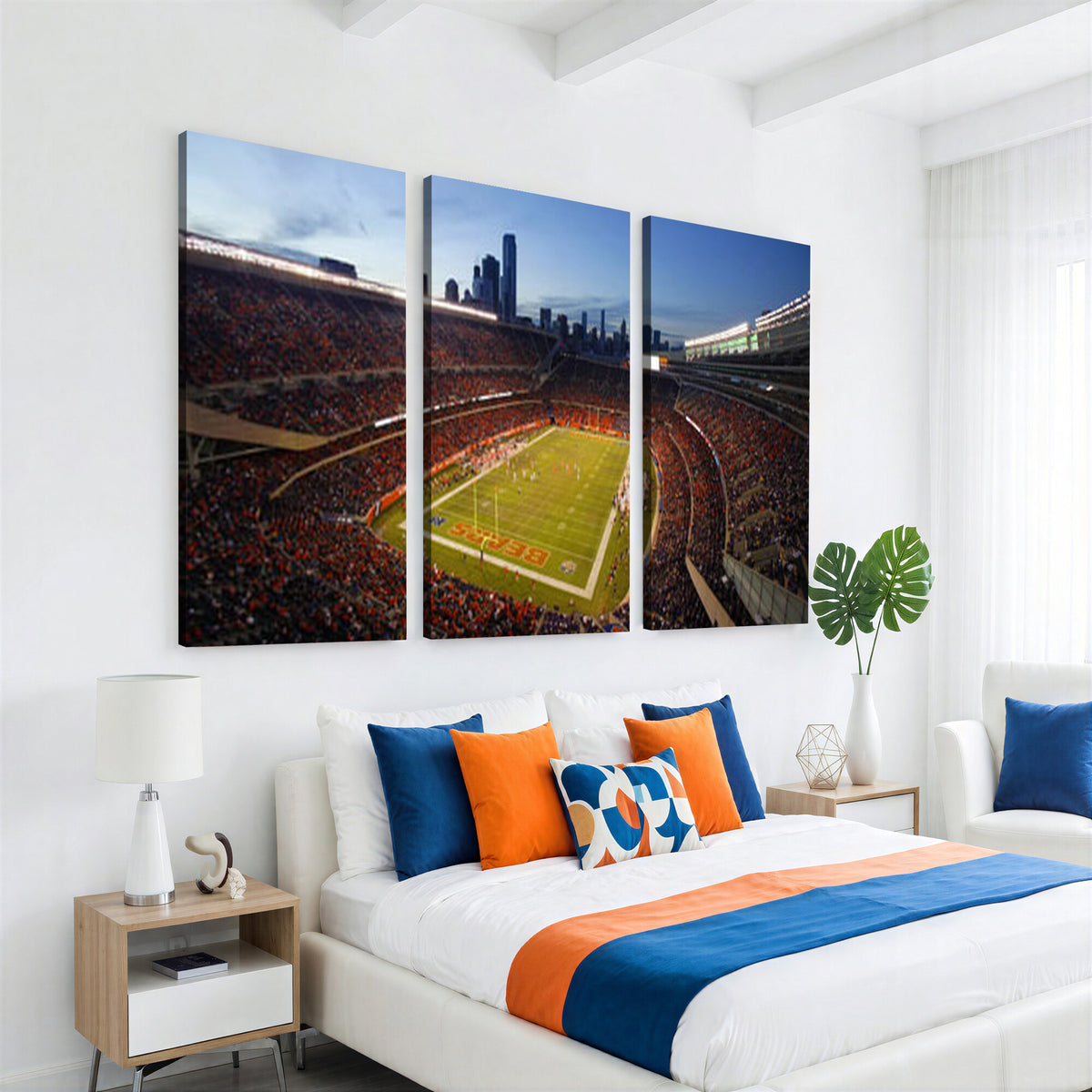 50691720-MGV-CV-36X24 - Chicago Bears Soldier Field Canvas Wall Art, NFL Stadium Panorama Print, Football Arena Photography for Sports Fans