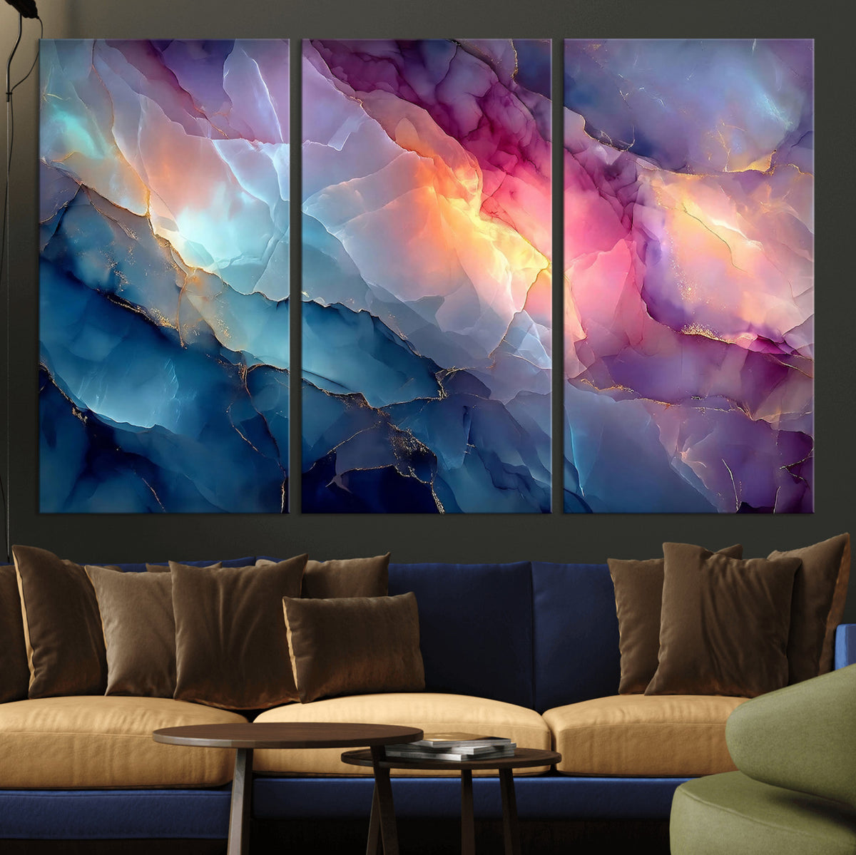 28163849-MGV-CV-36X24 - Colorful Abstract Canvas Wall Art Print, Vibrant Popup Color Art Print