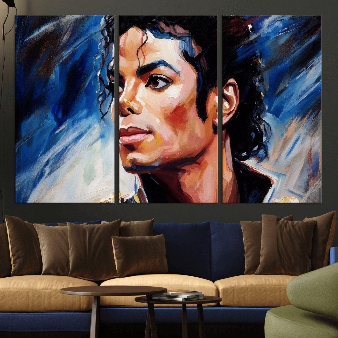 51466481-MGV-CV-36X24 - Abstract Michael Jackson Photo Wall Art Canvas Print