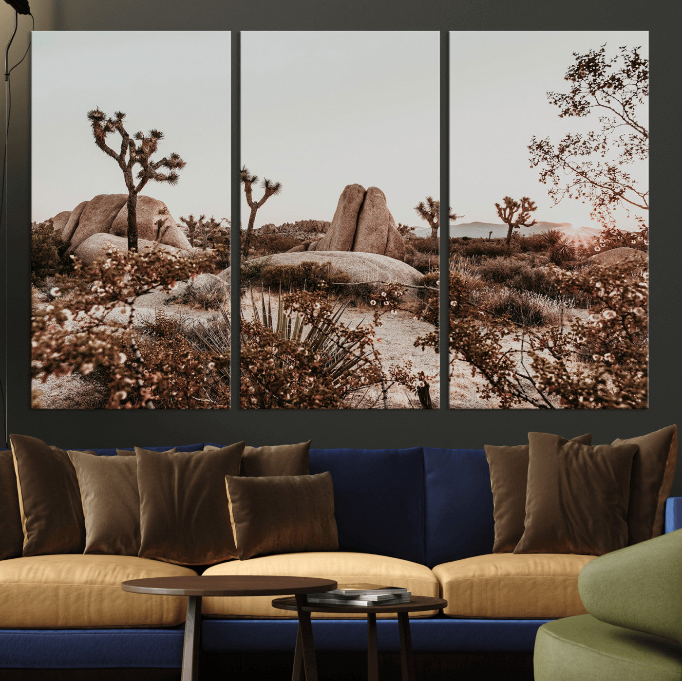 75778944-MGV-CV-36X24 - Joshua Tree Desert Canvas Wall Art Print - Desert Landscape Photography, Boho Southwest Wall Decor, Nature Canvas - Ready to Hang