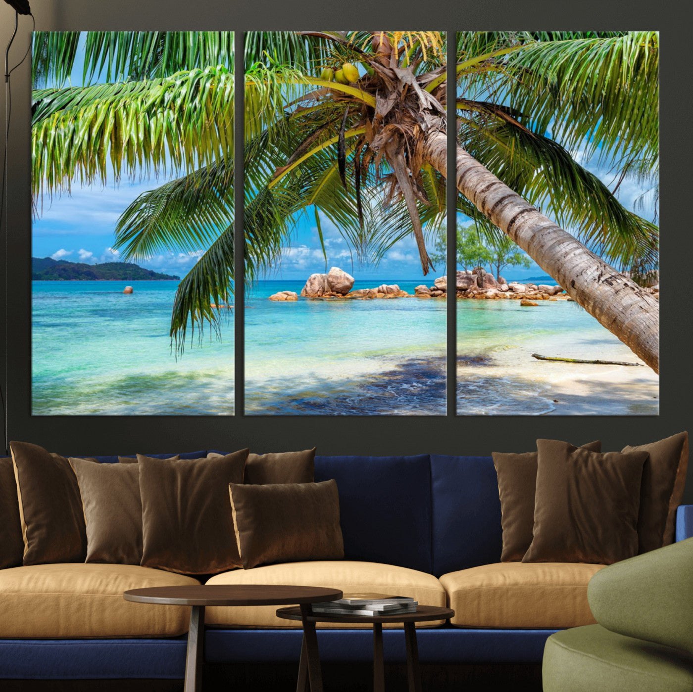 86824715-MGV-CV-36X24 - Seychelles Beach Canvas Wall Art - Anse Volbert Praslin Island Print