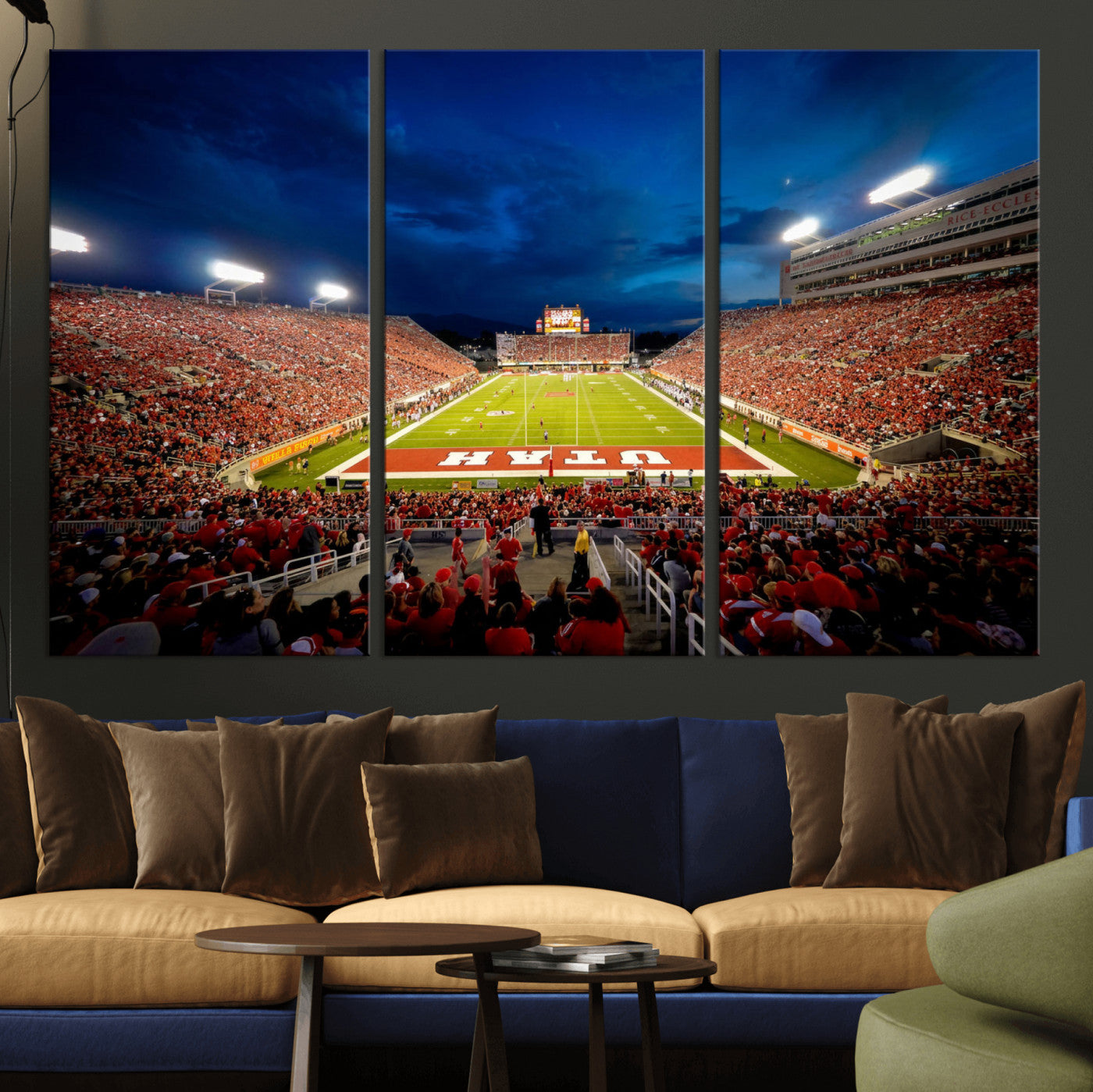 74019251-MGV-CV-36X24 - Rice-Eccles Stadium Wall Art Canvas Print - Utah Salt Lake City Stadium Print