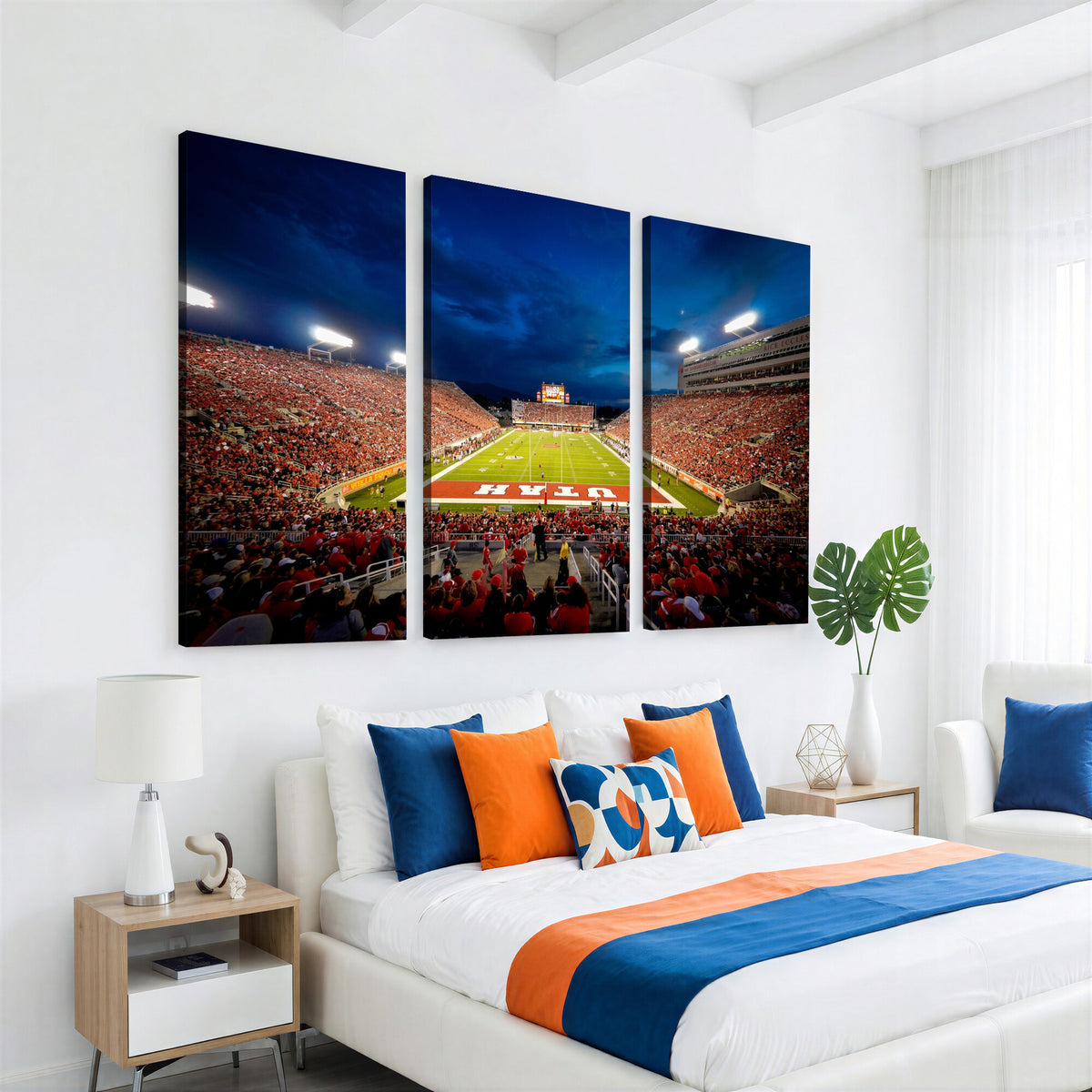 74019251-MGV-CV-36X24 - Rice-Eccles Stadium Wall Art Canvas Print - Utah Salt Lake City Stadium Print