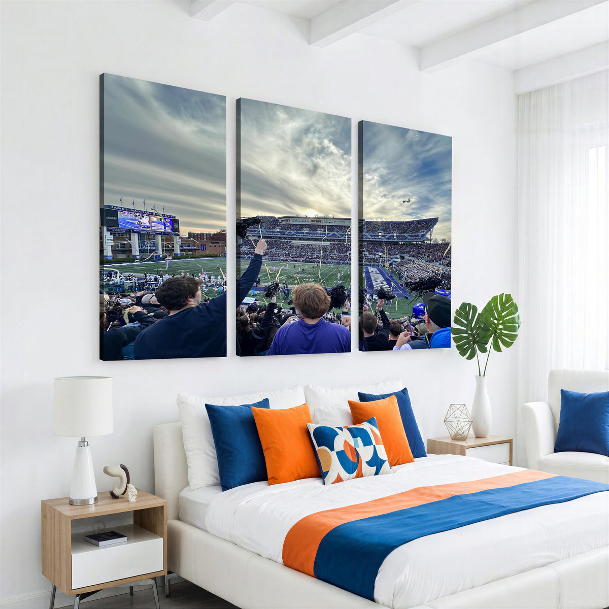 400867JMU-MGV-CV-36X24 - JMU Stadium Wall Art Canvas Print for Game Room Decor - James Madison University Stadium