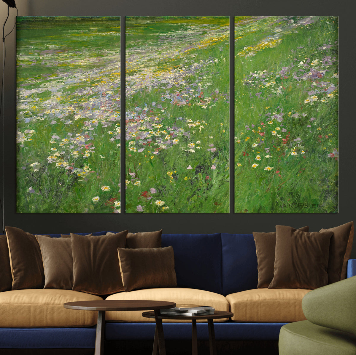 63535040-MGV-CV-36X24 - Alexander Koester Flower Meadow Canvas Wall Art, Vintage Landscape Print