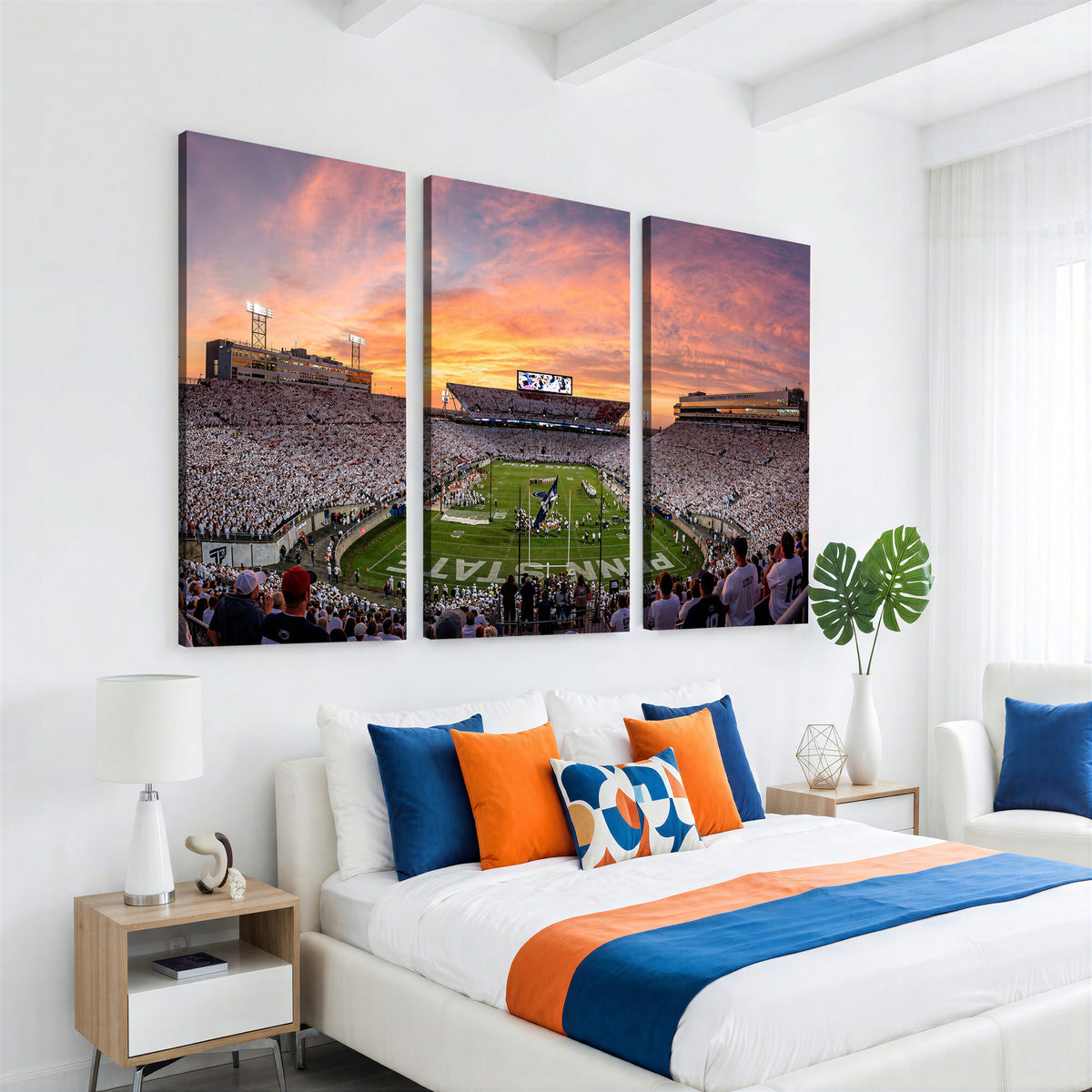 53161432-MGV-CV-36X24 - Framed Beaver Stadium Wall Art Canvas Print, Penn State Nittany Lions Wall Decor