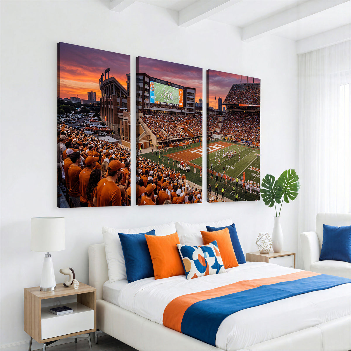 23743181-MGV-CV-36X24 - Texas Longhorns Wall Art Canvas Print, Texas Memorial Stadium in Austin Texas, Framed and Ready to Hang