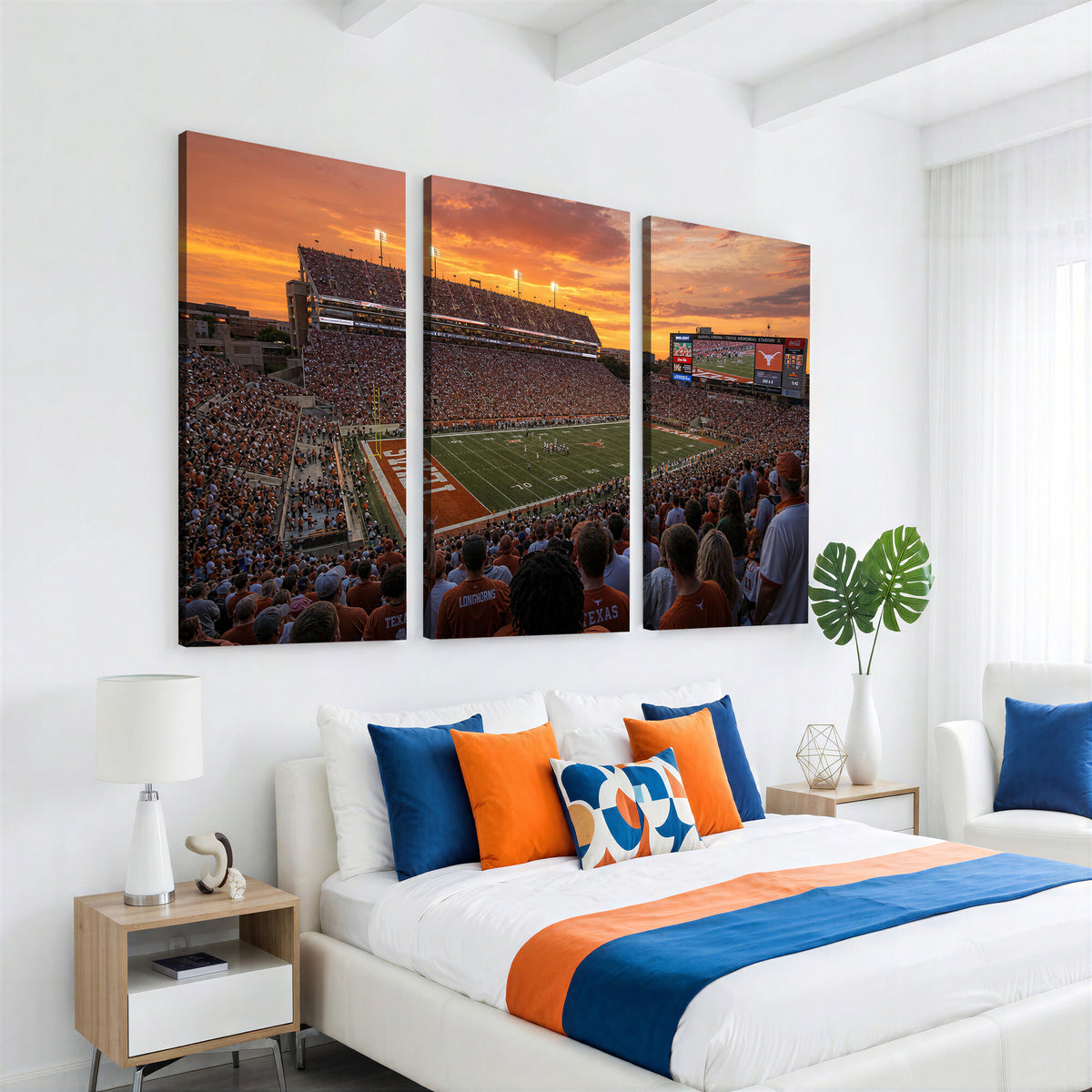 50466060-MGV-CV-36X24 - Extra Large Texas Memorial Stadium Canvas Wall Art, Texas Longhorns College Football Print for Home Bar