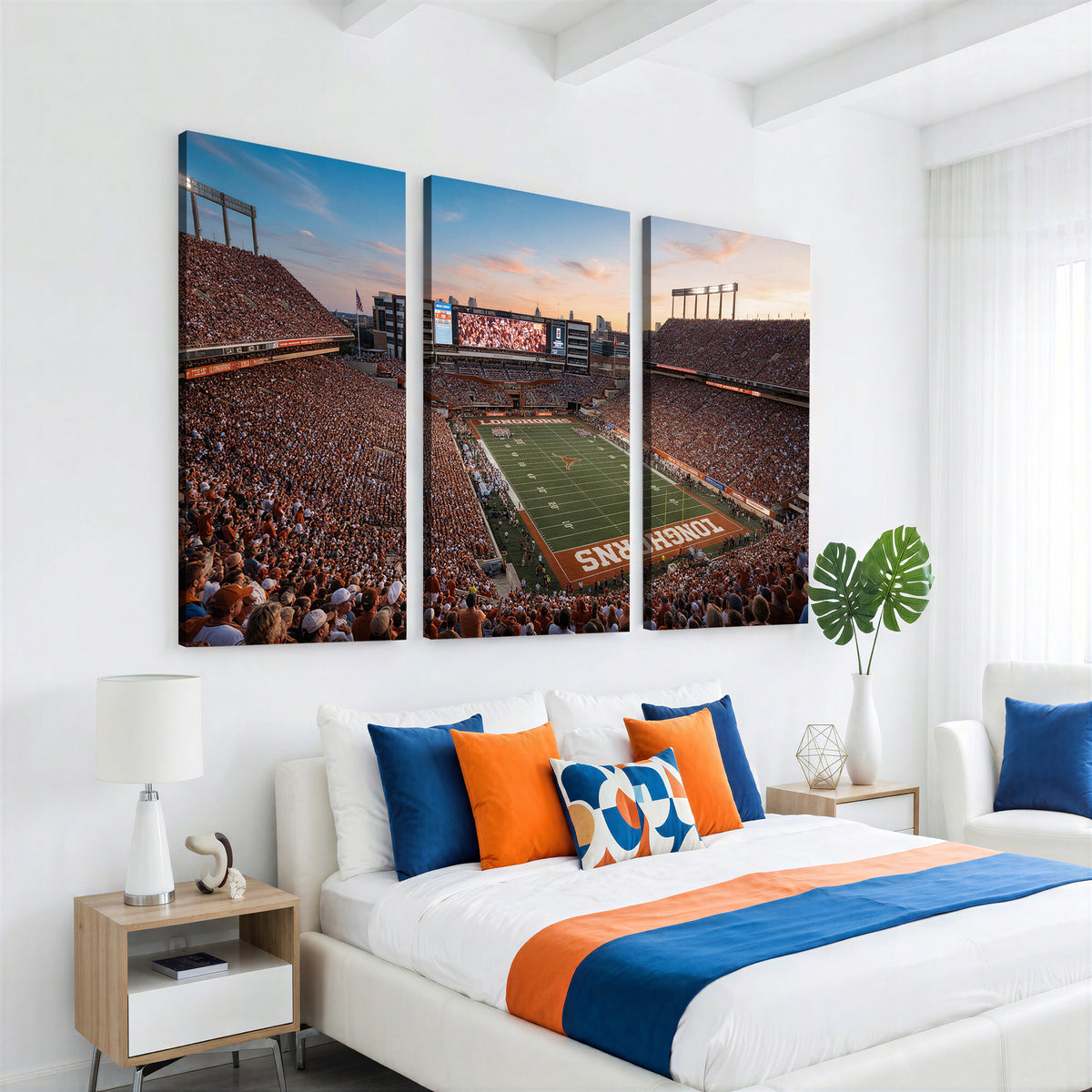 41187139-MGV-CV-36X24 - Texas Memorial Stadium Canvas Wall Art, Austin College Football Print for Sports Den Decor