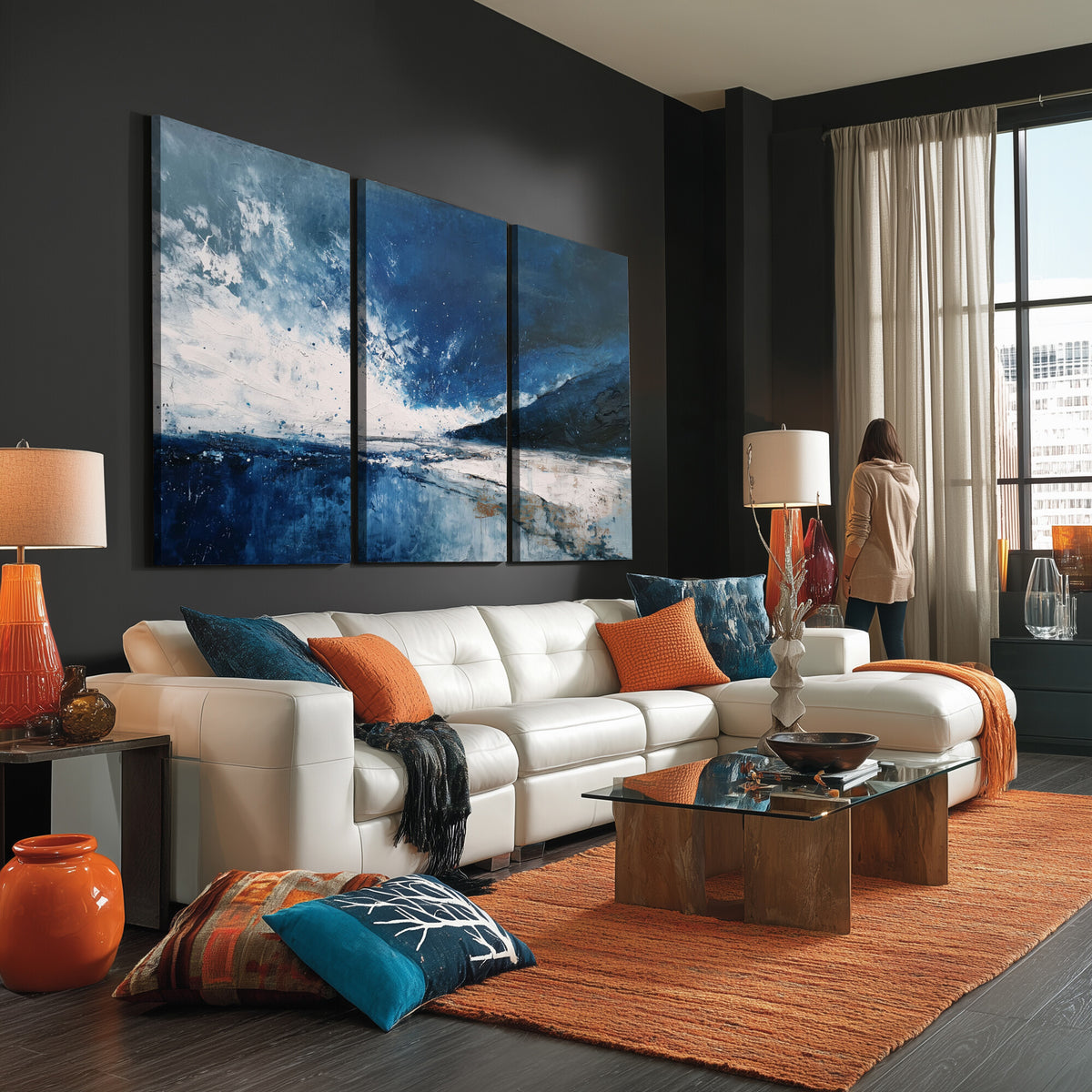 76136620-MGV-CV-36X24 - Extra Large Abstract Wall Art Canvas Print