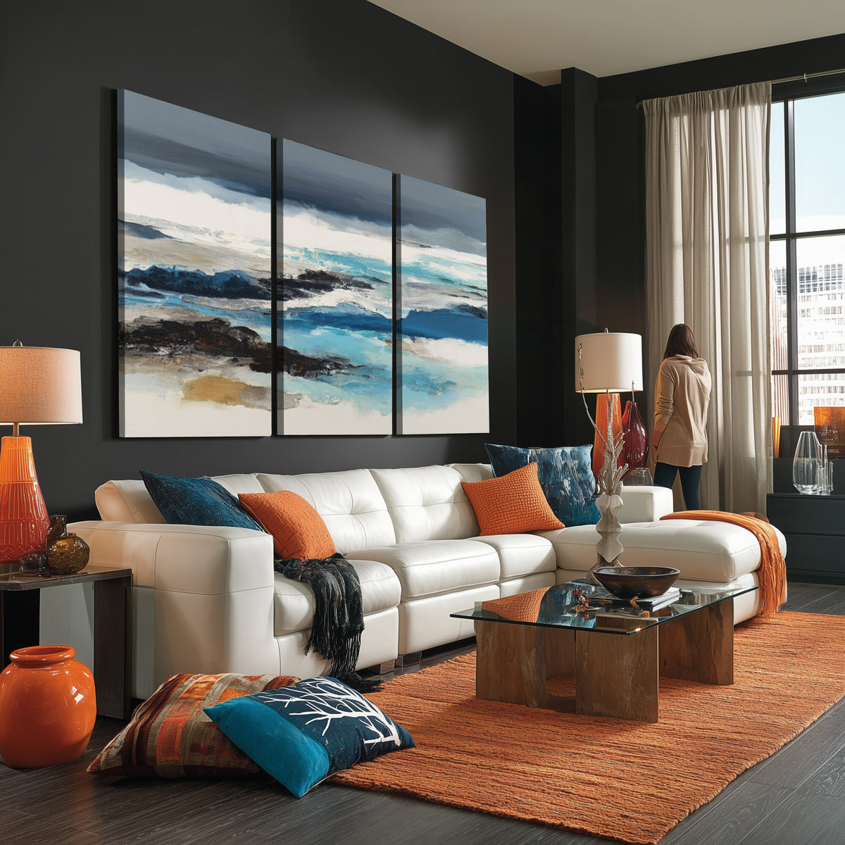 53645131-MGV-CV-36X24 - Extra Large Abstract Wall Art Canvas Print