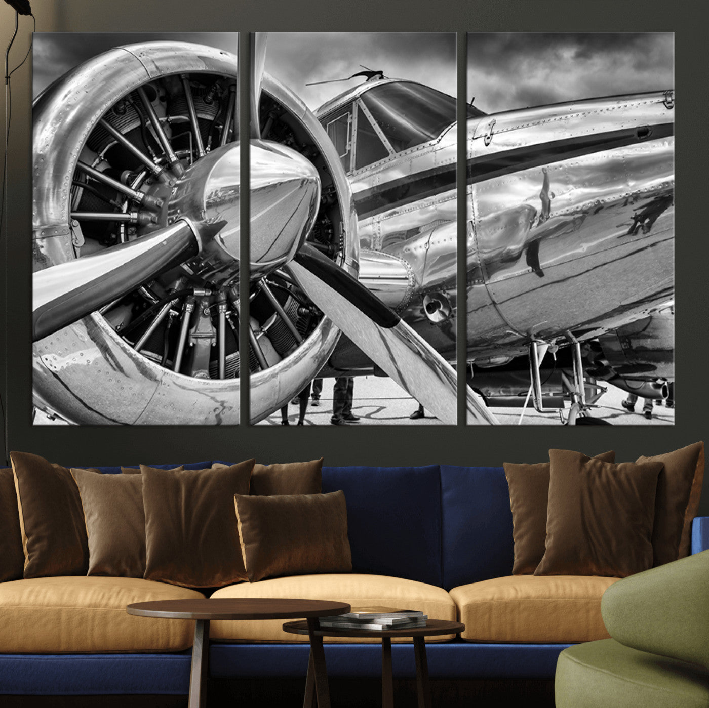 40672-MGV-CV-36X24-Vintage Antique Airplane Wall Art Canvas Print