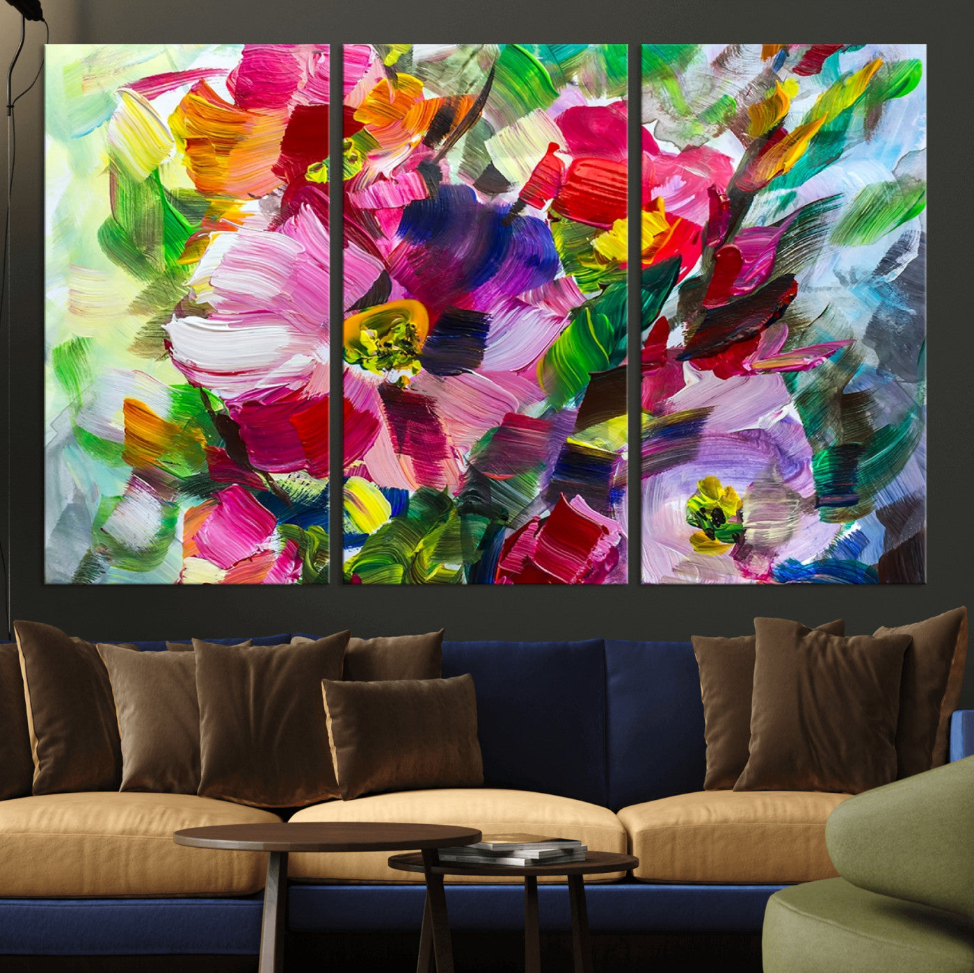 -Oil Flower Abstract Canvas Print