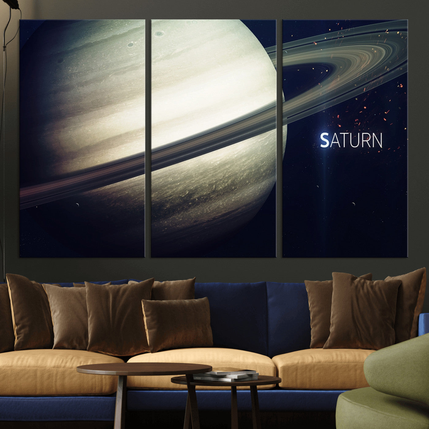 MGV-CV-48X32-3P - Framed Saturn Wall Art Canvas Print