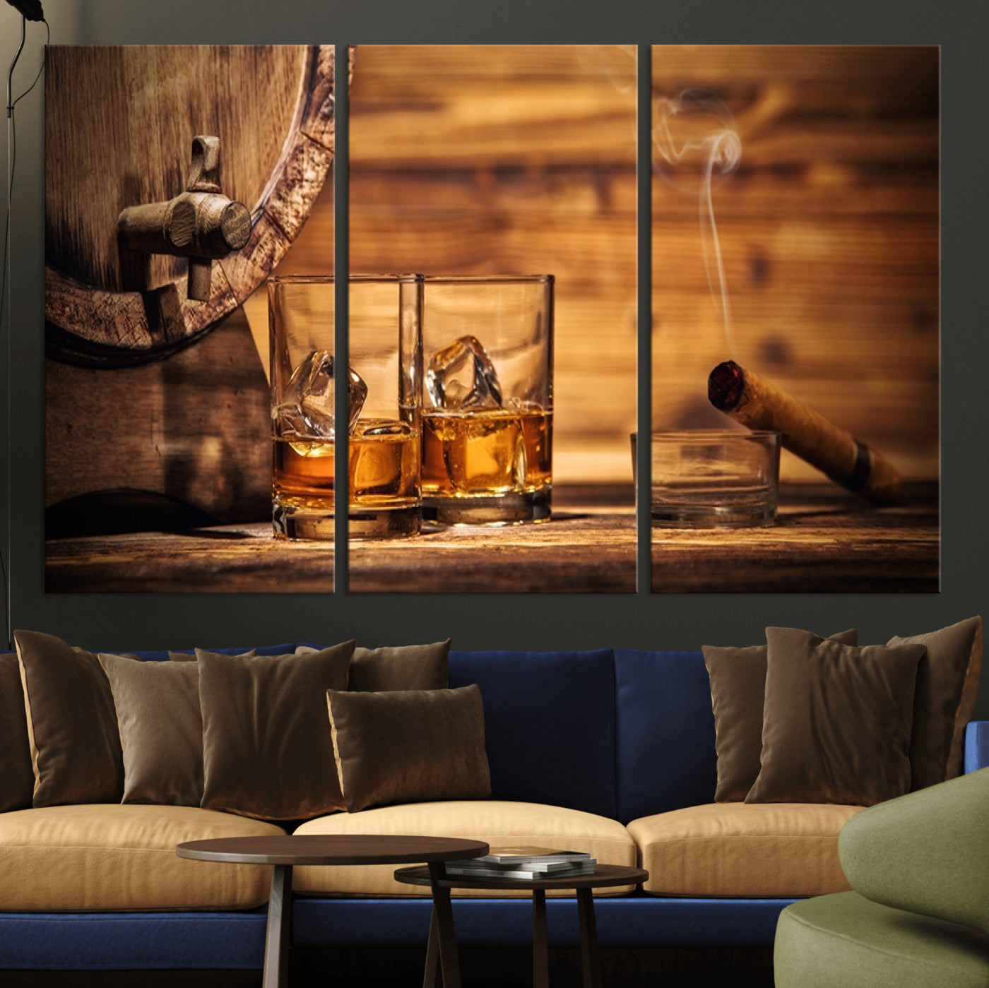 -Rustic Whiskey and Barrel Canvas Print