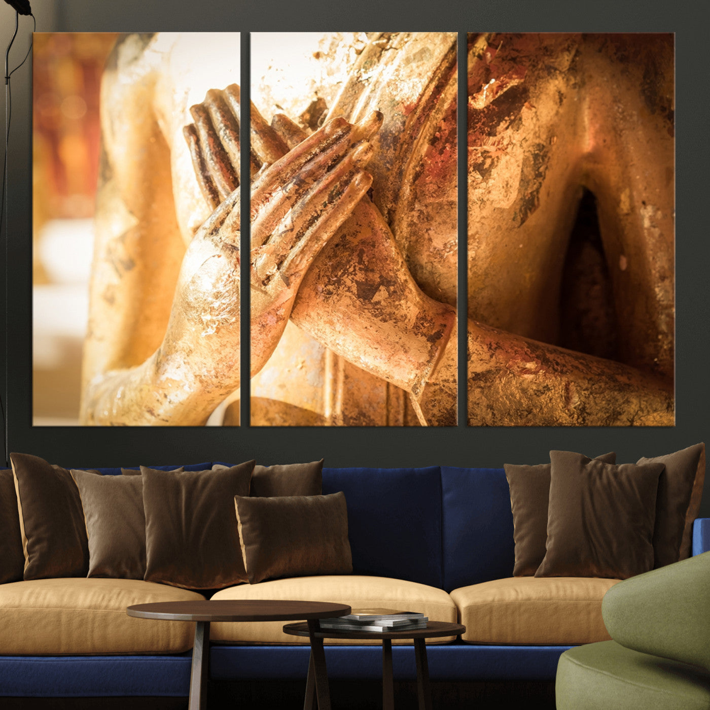 87005-MGV-CV-36X24-Buddha Statue Hands Wall Art Canvas Print