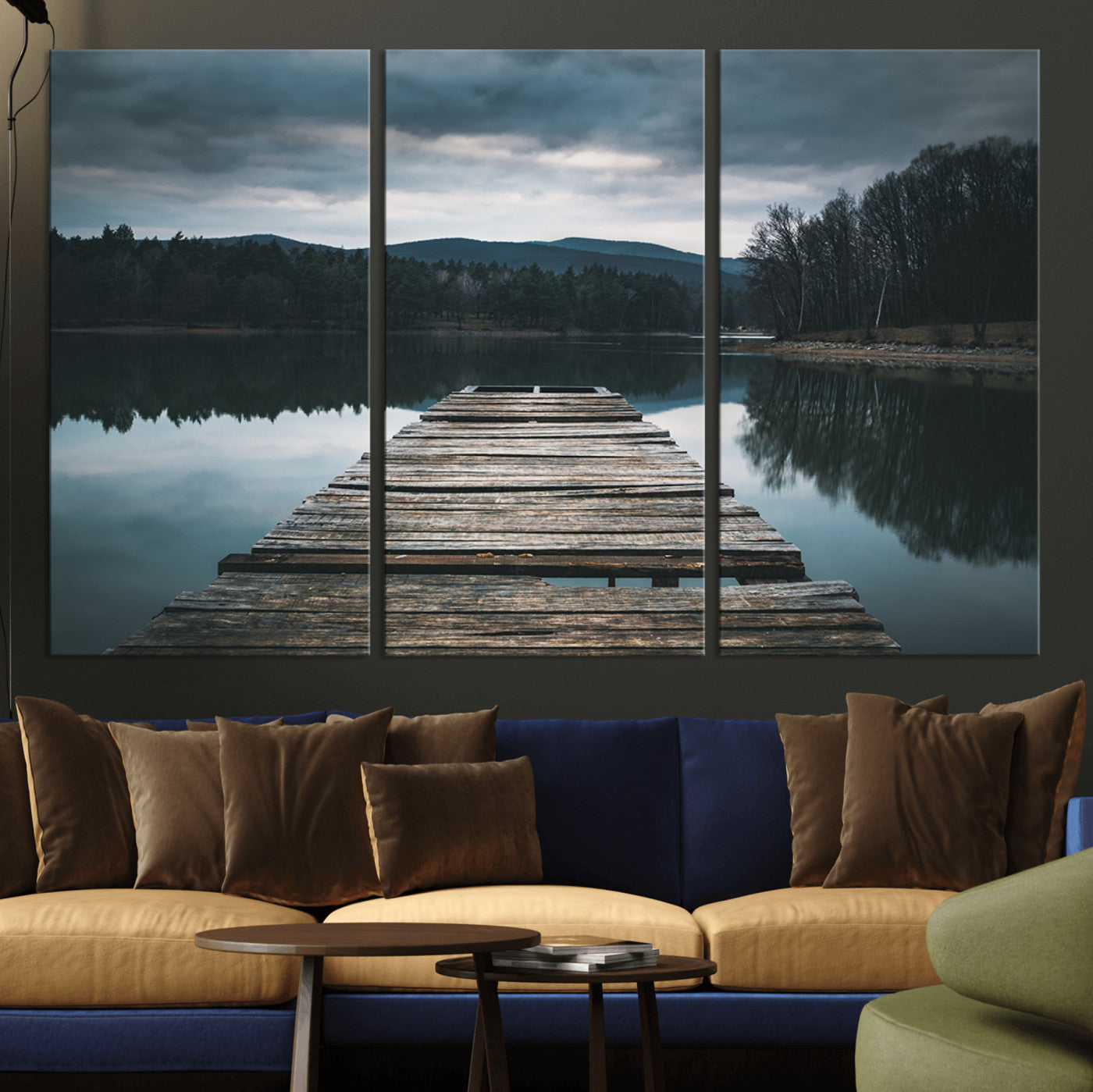 65946-MGV-CV-36X24-Wooden Bridge Near Lake Wall Art Canvas Print