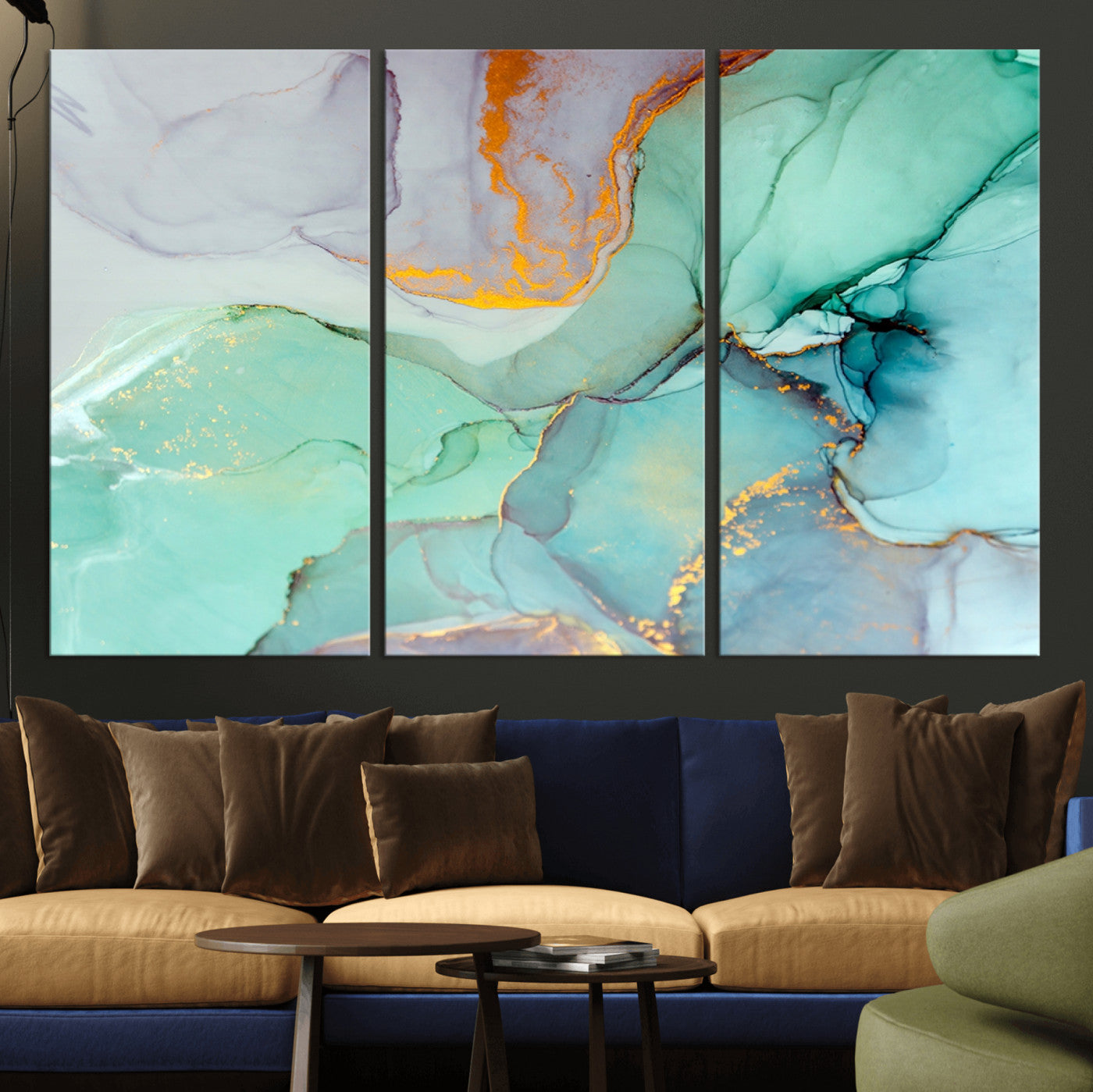 36934-MGV-CV-36X24-Colorful Marble Fluid Effect Canvas Wall Art Print