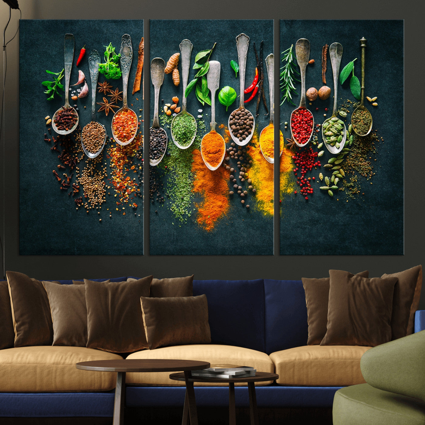 MGV-CV-48X32-3P - Herbs and Spices Kitchen Wall Art Canvas Print