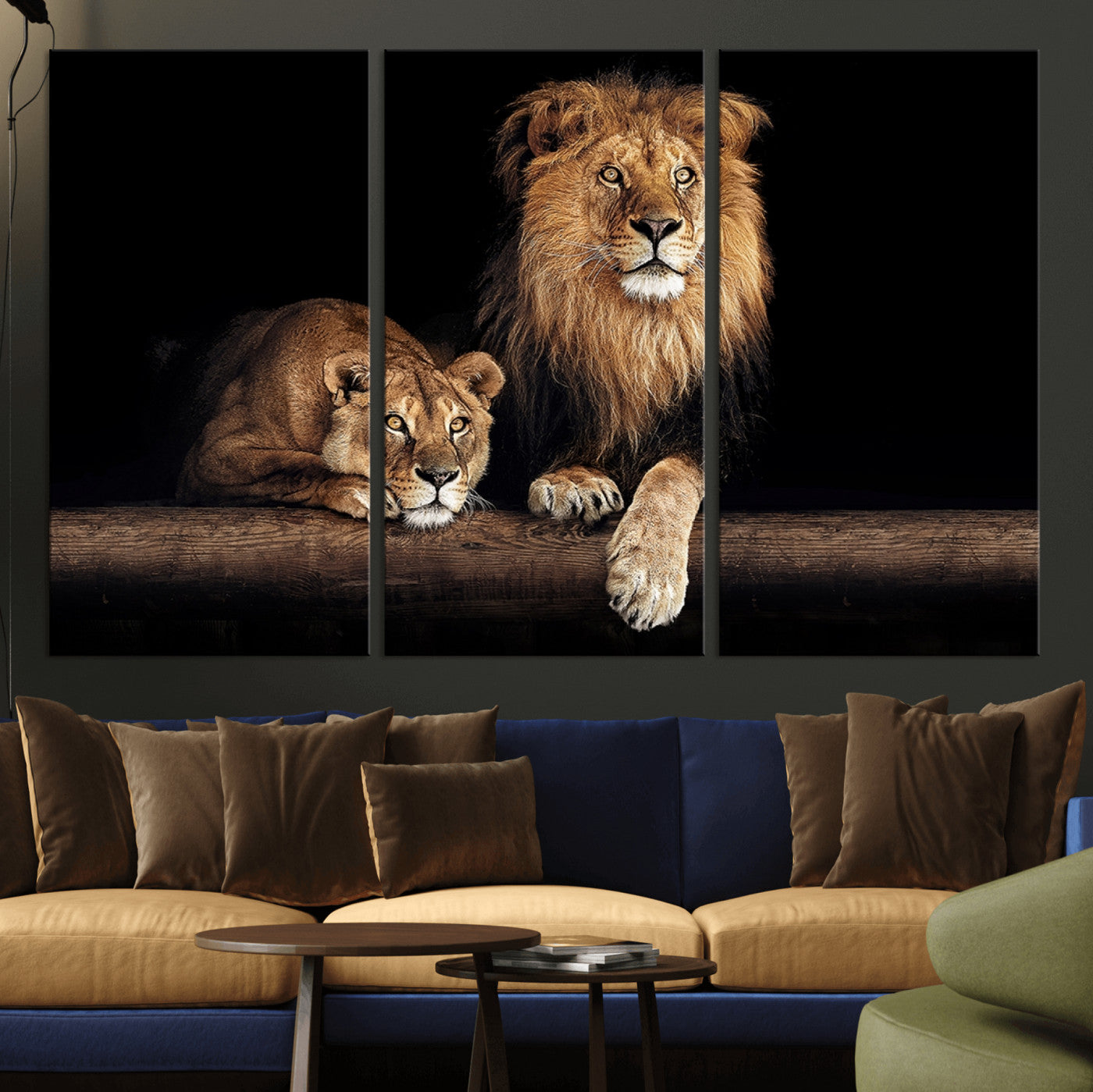 51304-MGV-CV-36X24-Lion Canvas Wall Art – Majestic Animal Print Artwork for Home, Office, Living Room, Guest Room, Farmhouse